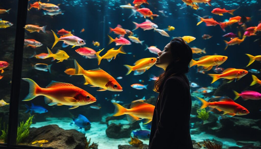 Dromen over vissen in een aquarium